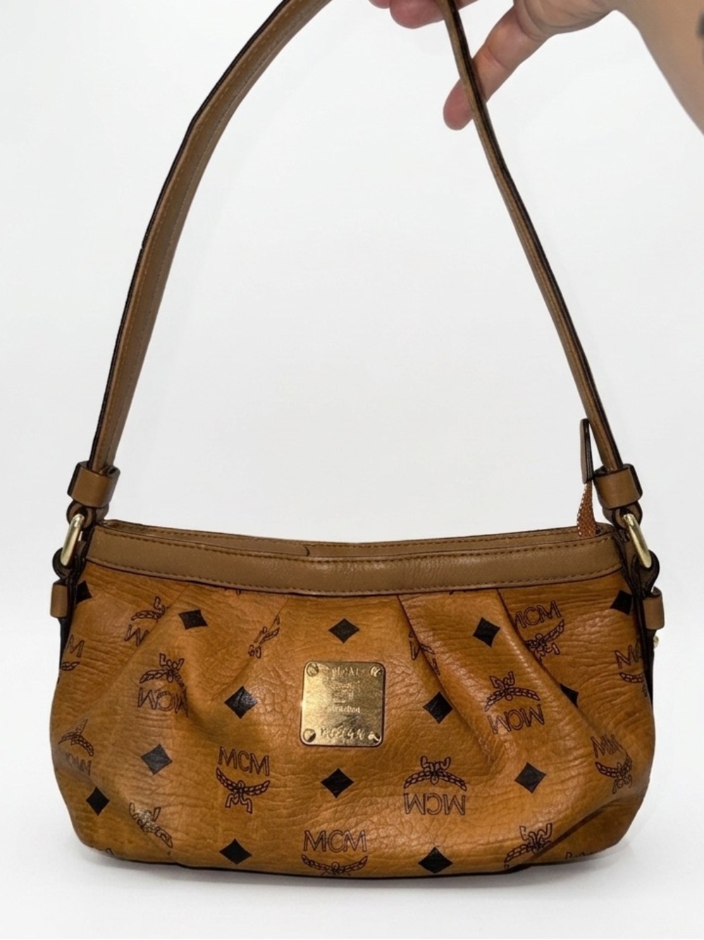 Cognac Visetos Cognac Mini Shoulder Bag (excellent condition, like new)